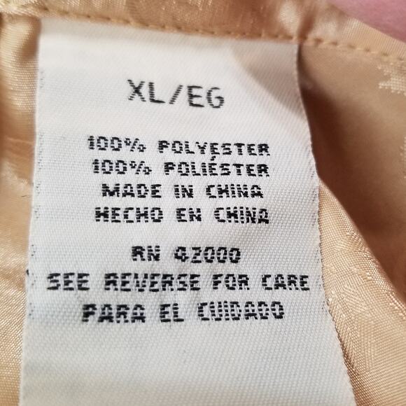 Jaclyn Smith Women's Gold Floral Polyester Pajama Top Button Up Long Slvs Sz XL - Picture 7 of 8